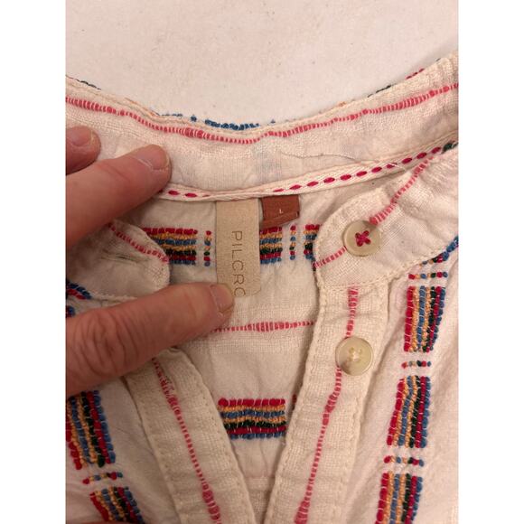 Pilcro from Anthropologie The Bella Femme Buttondown Top in Size L - Picture 6 of 8